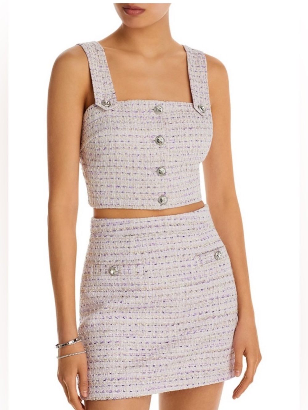 Aqua from Bloomingdale’s Tweed Boucle Matching Skirt and Top